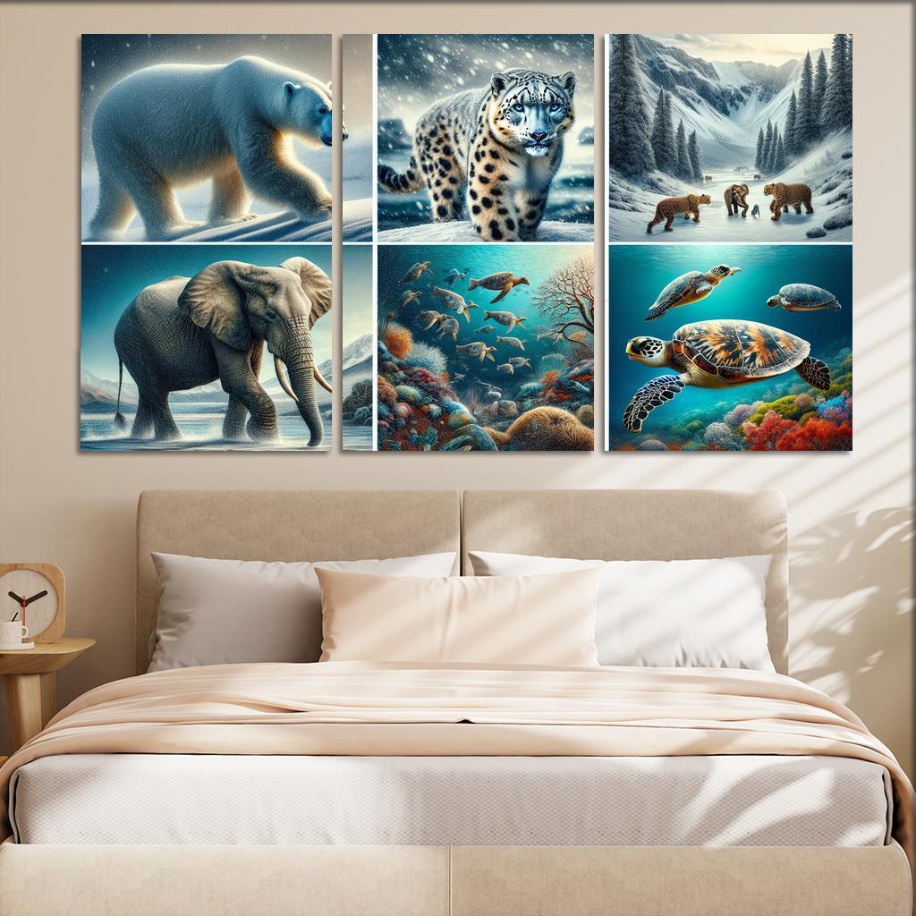 Silent Stories The Plight Of Endangered Species Multi-panel Paintings
