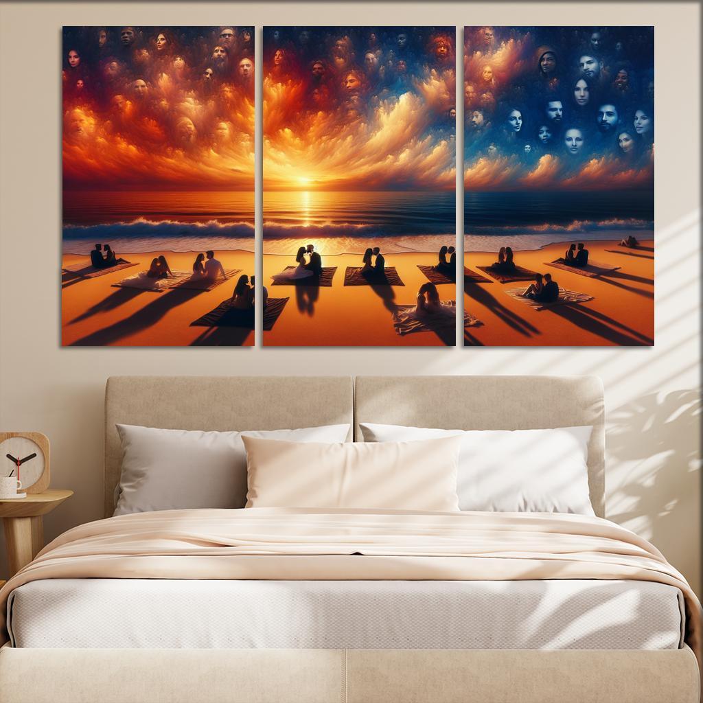 Sunset Oasis Romantic Getaway Art Trends
