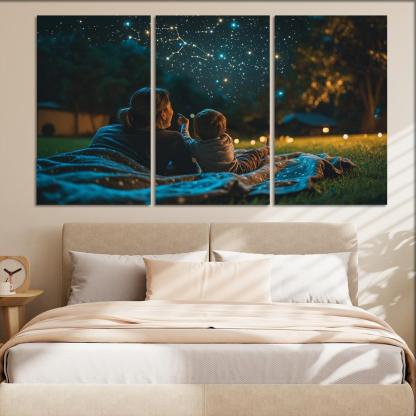 Starlit Moments A Mothers Nighttime Love Custom Paintings Frame