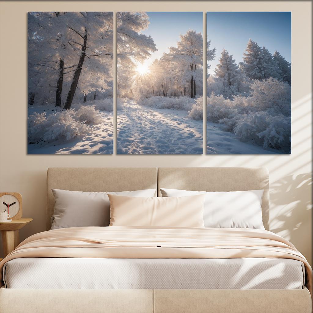 The Radiance Of Snowy Winter Landscapes Oil Paintings Frame