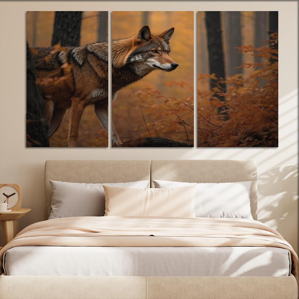The Rare Red Wolf Shadow Of The Southeastern Forests Modern Paintings Frame
