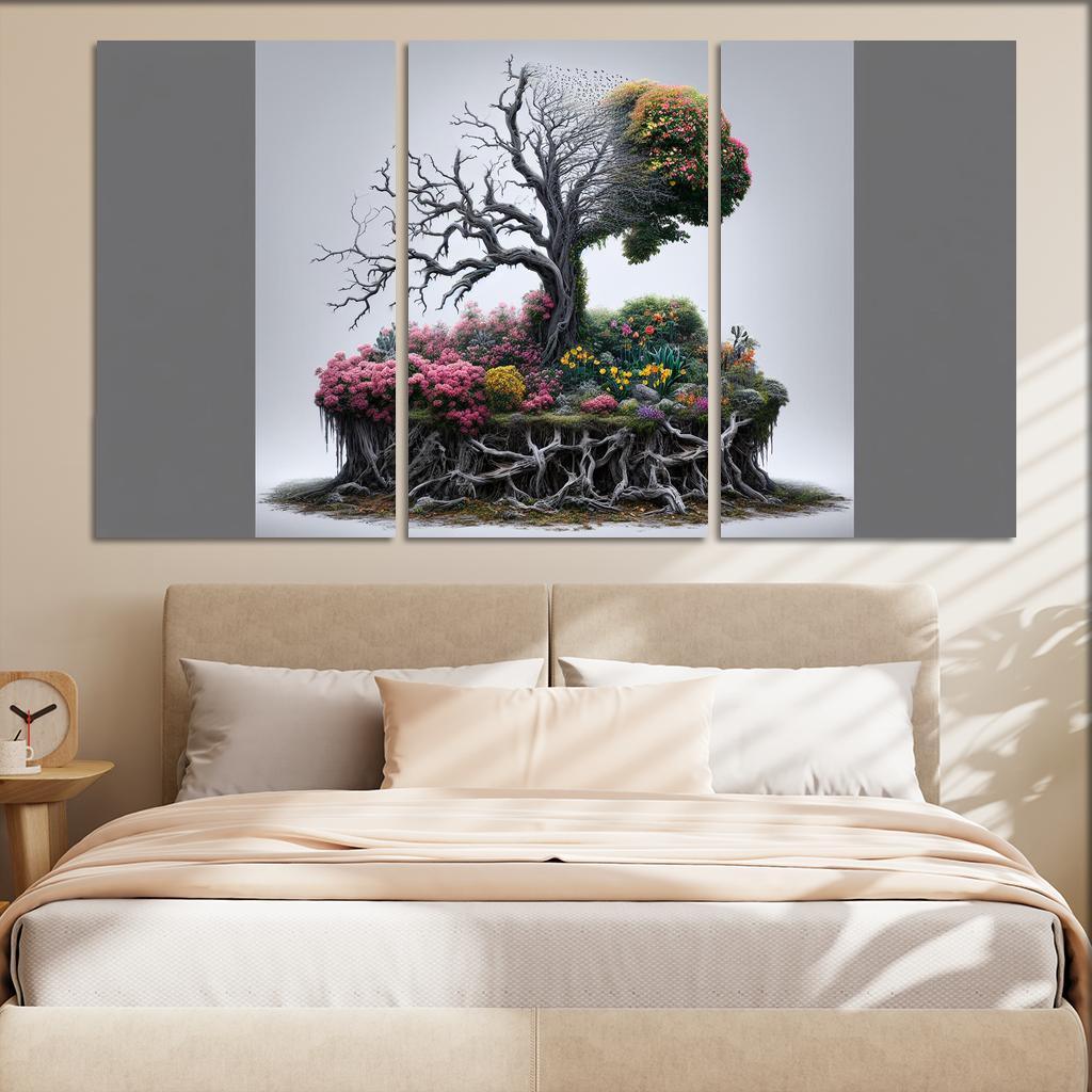 The Last Breath A Call for Climate Justice 3 Piece HD Canvas Wall Art-Original Frame