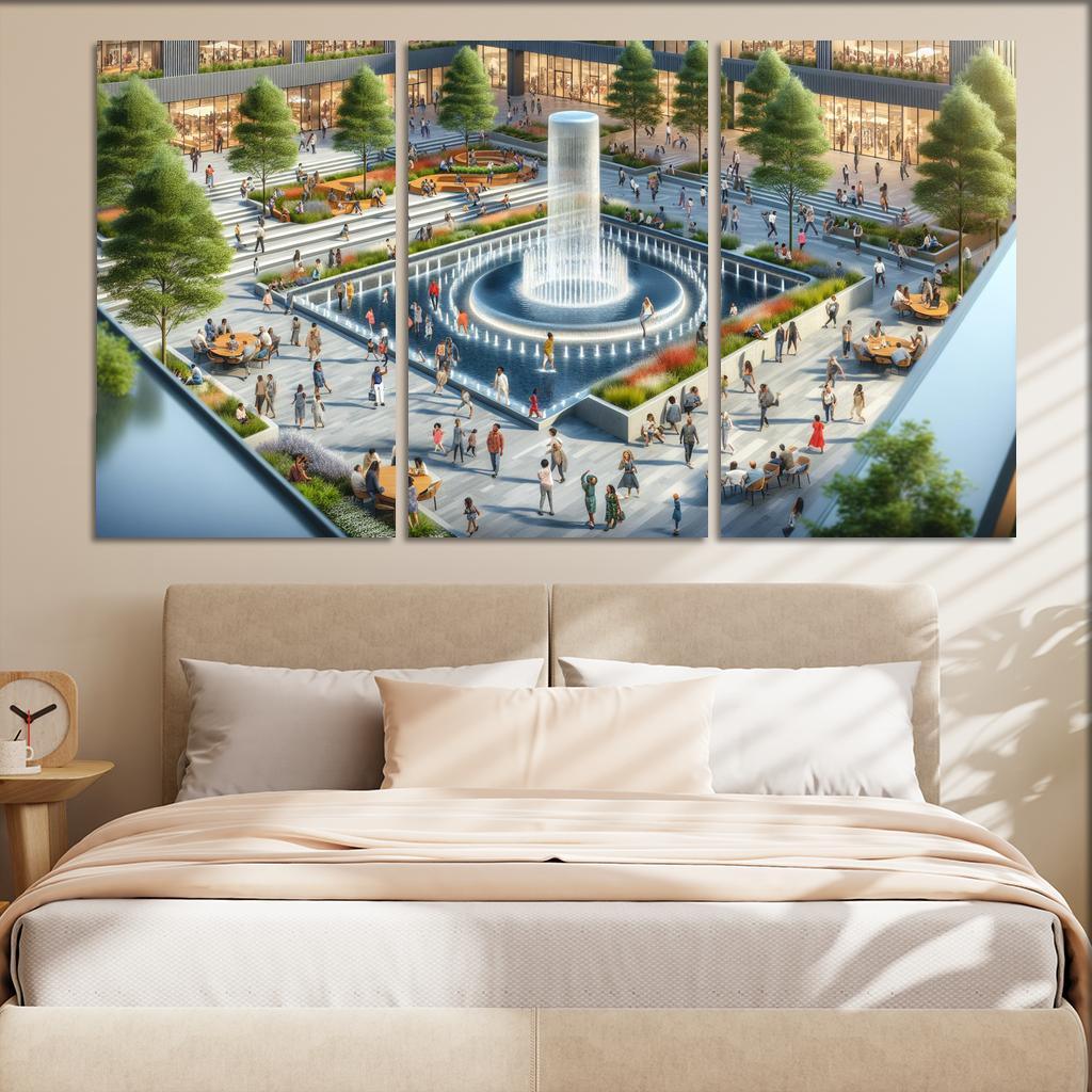 Dynamic Urban Water Features Custom Paintings Frame