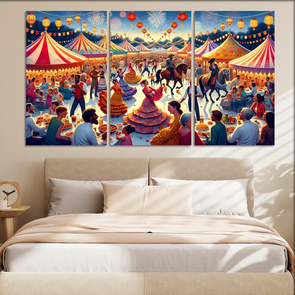 Feria De Abril - Spain Modern Paintings Frame