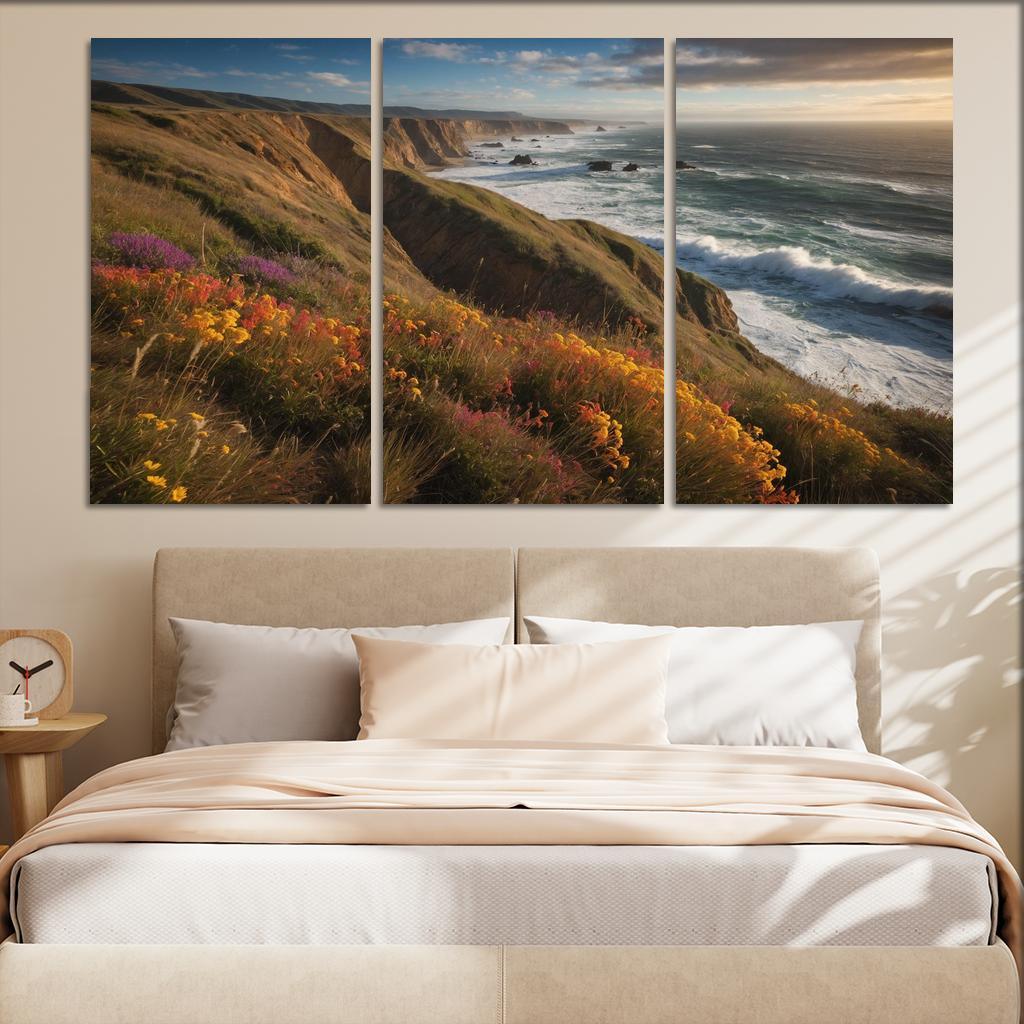 The Majestic Bluffs Of Ocean Edge Modern Paintings Frame