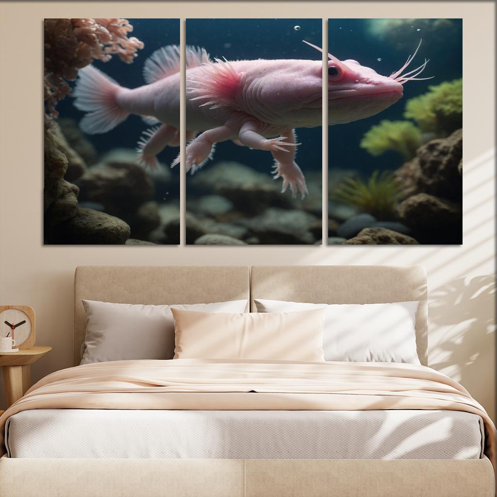 The Enigmatic Axolotl The Eternal Juvenile Oil Paintings Frame