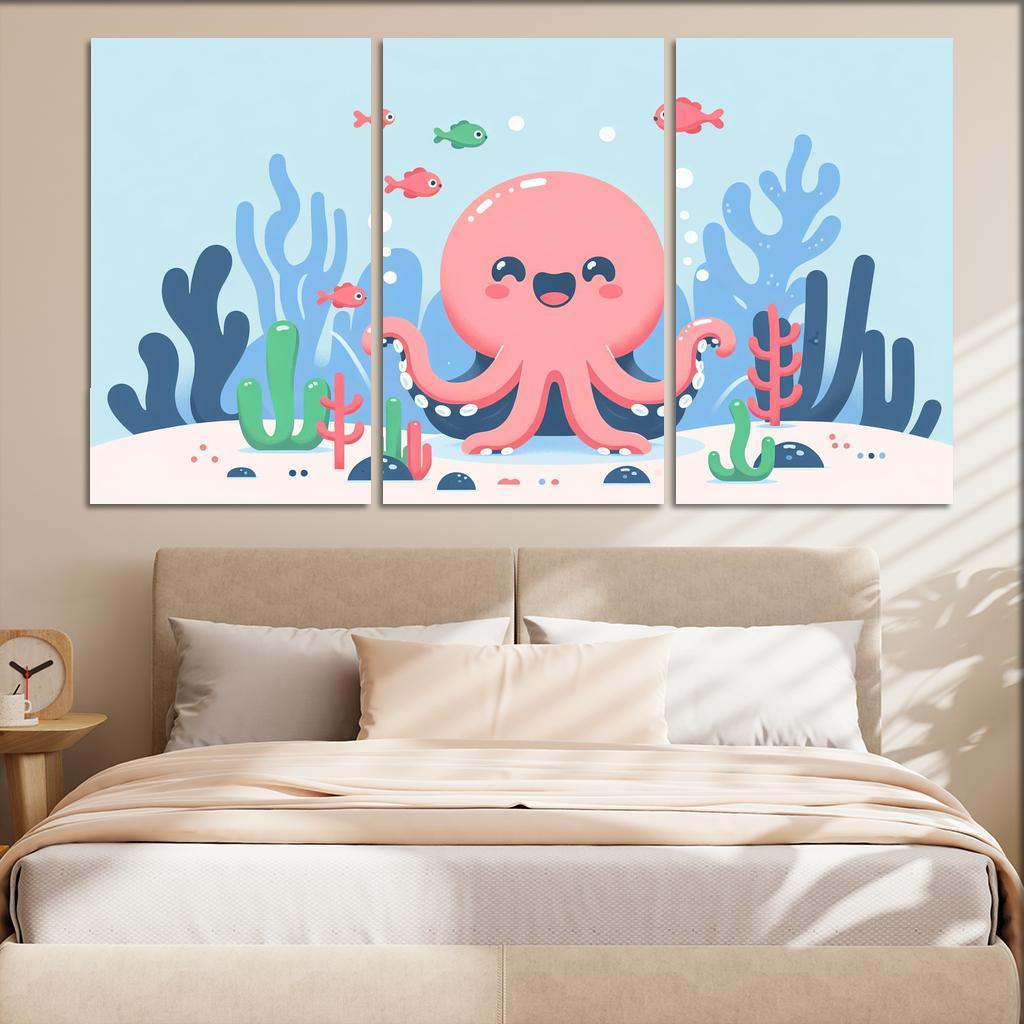 Adventurous Octopus Modern Paintings Frame