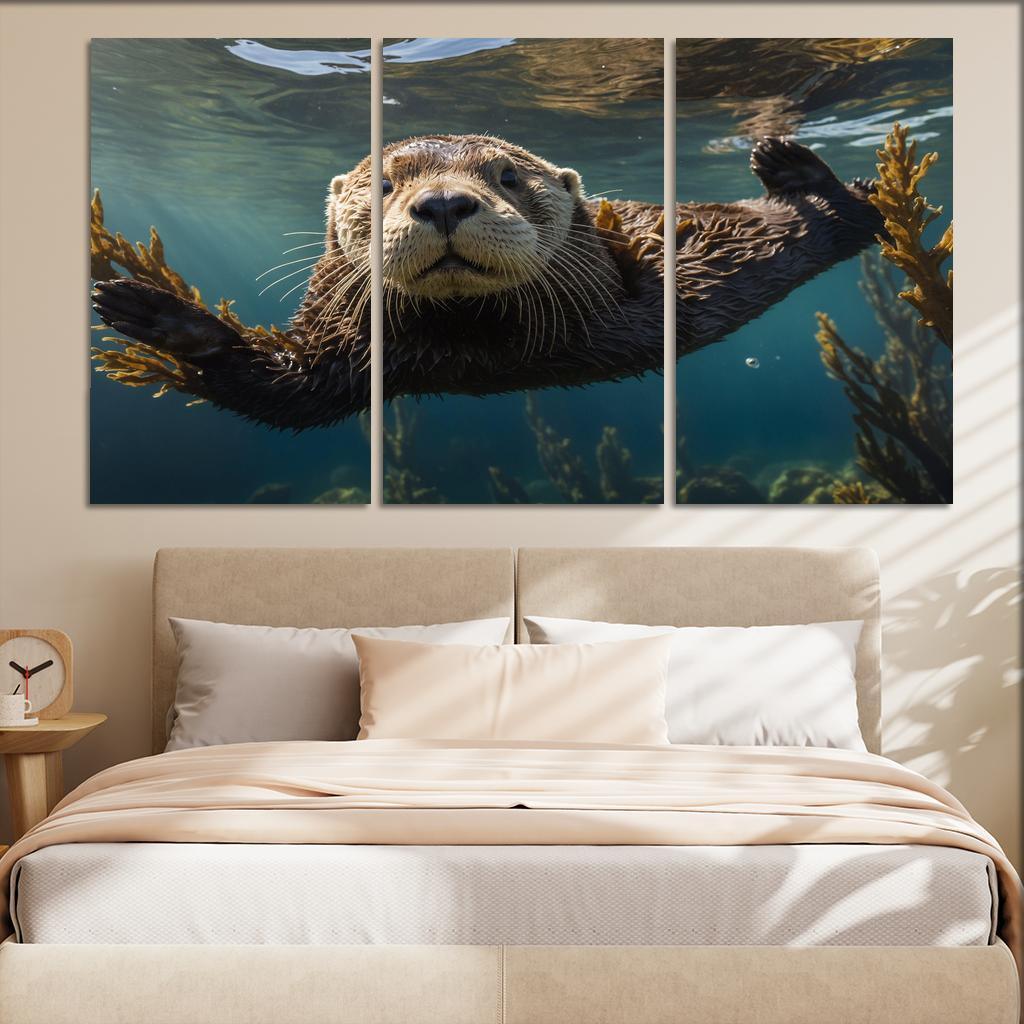 The Playful Sea Otter Ocean's Fluffy Clown Premium Artwork Frames
