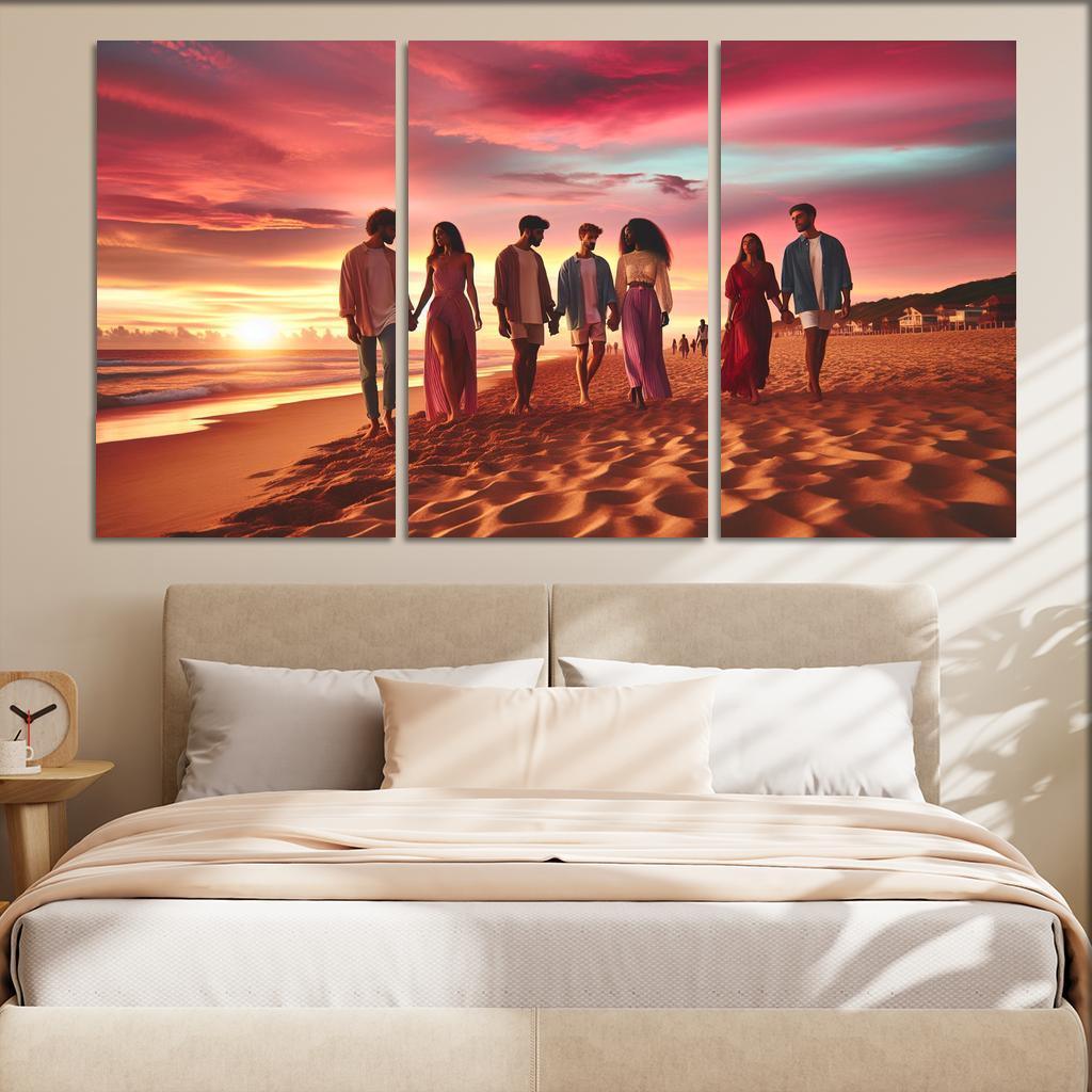 Sunset Shores A Romantic Haven Custom Paintings Frame