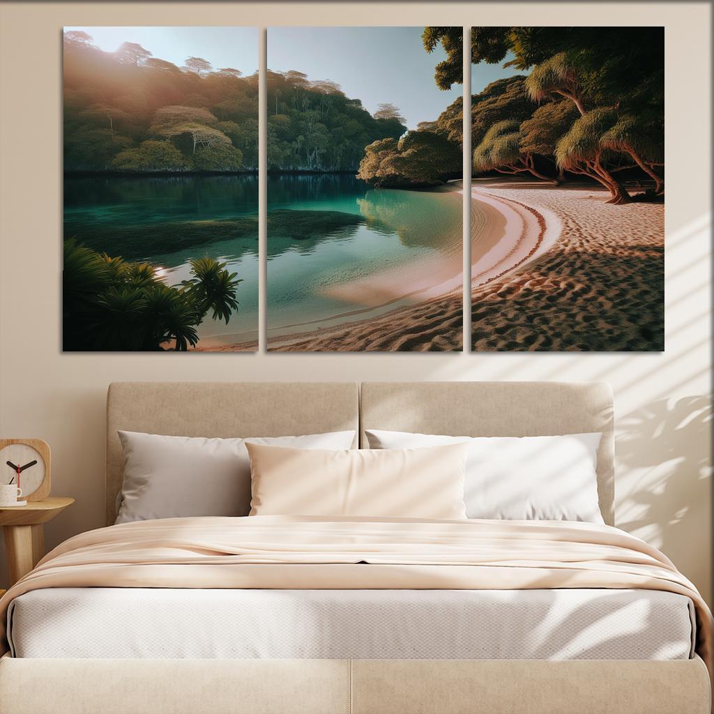 Lagoon Bliss Tranquil Waters For Reflection Abstract Paintings Frame