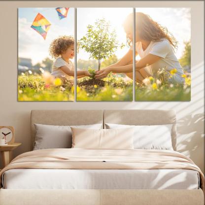 Chasing Dreams Together A Mother's Guidance Canvas Paintings Frame