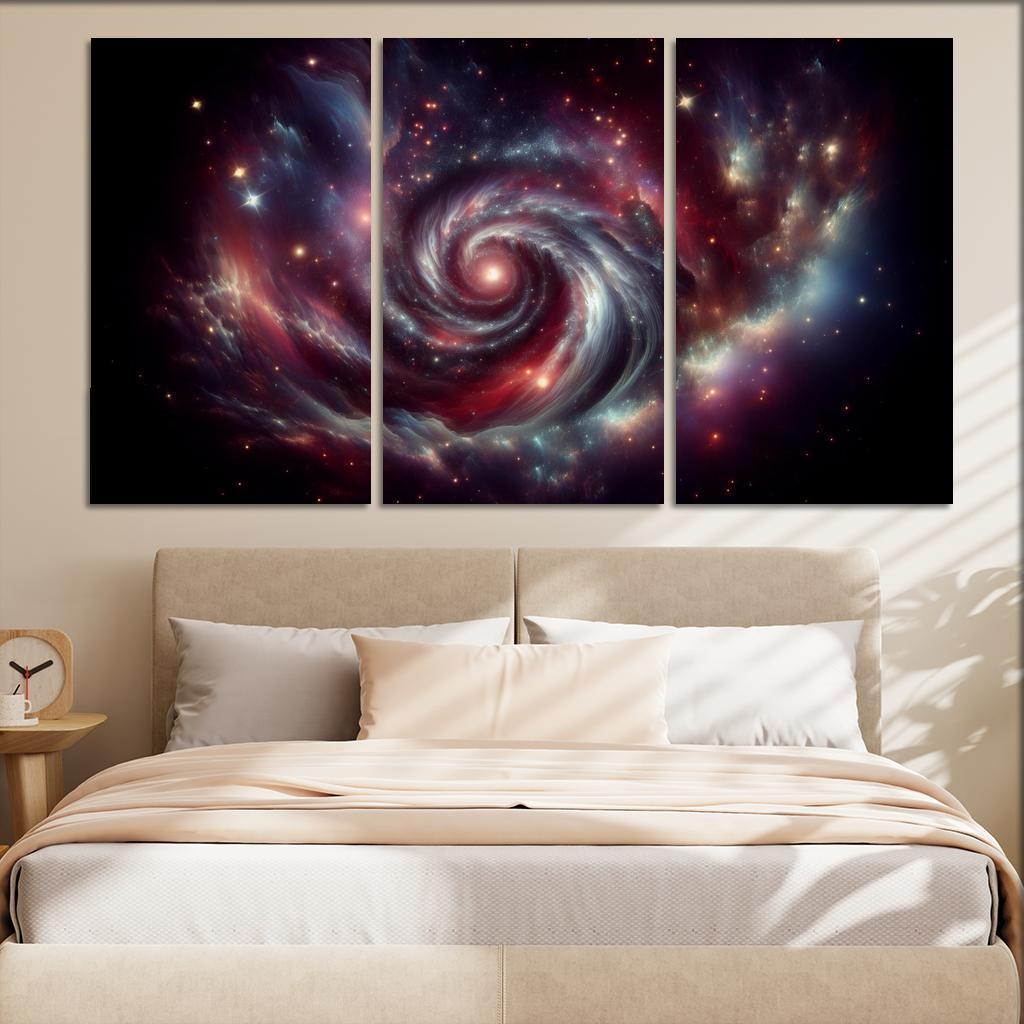 The Curious Case of Dark Matter Halos 3 Piece HD Canvas Wall Art-Original Frame