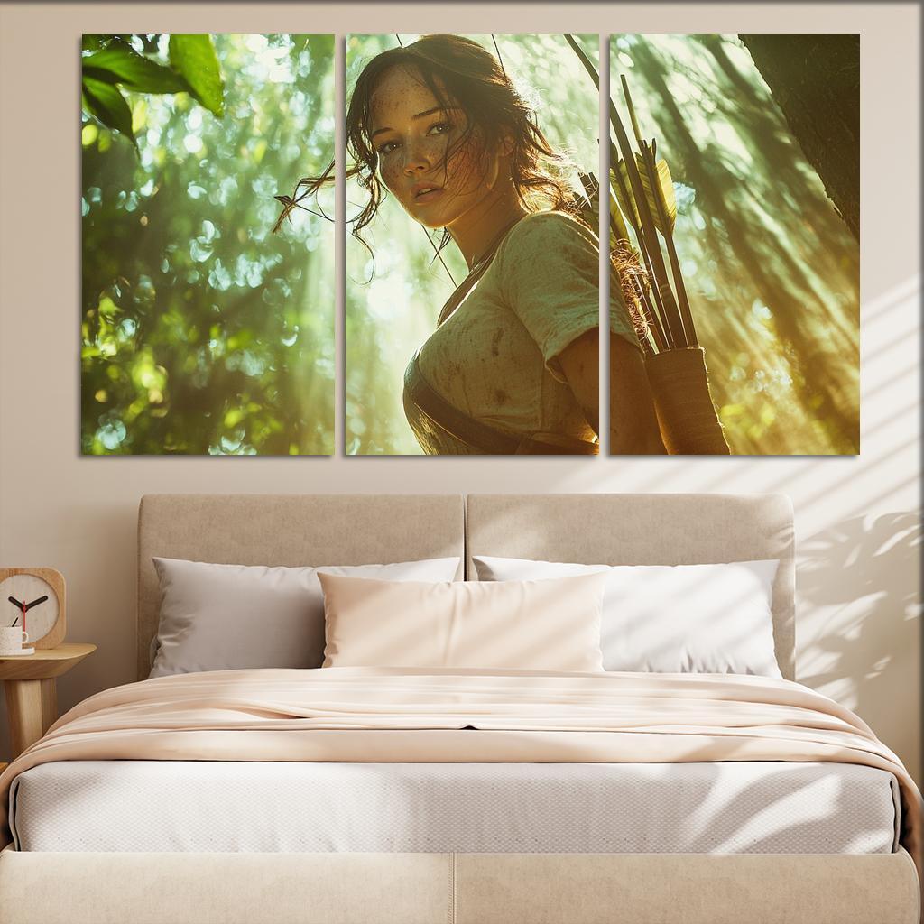 Jennifer Lawrence Fearless In The Hunger Games Arena Framed Paintings