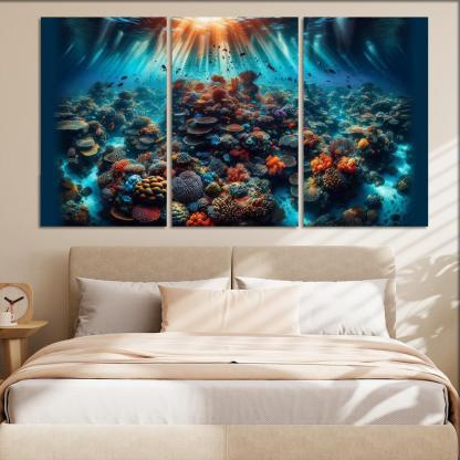 Coral Garden Underwater Paradise Custom Paintings Frame