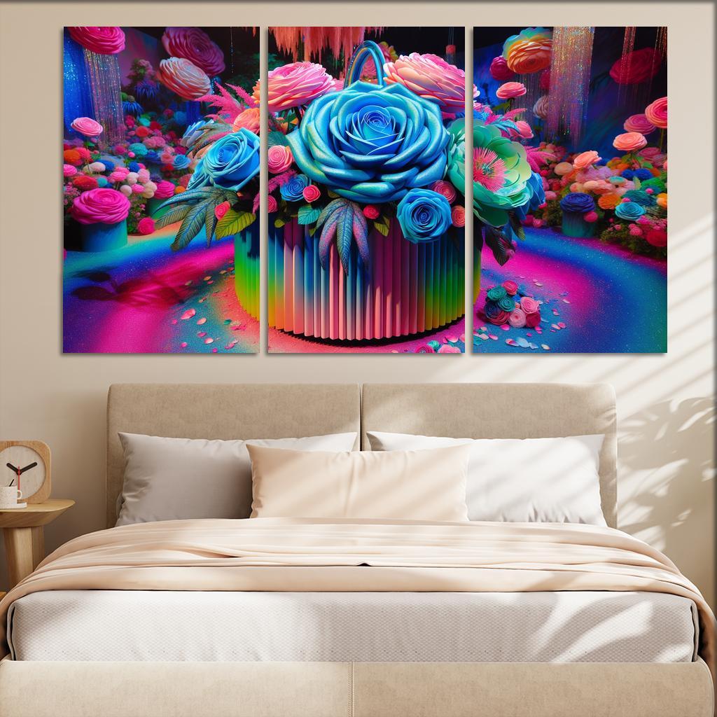 Whimsical Wonderland A Fantasy Floral Journey Modern Paintings Frame