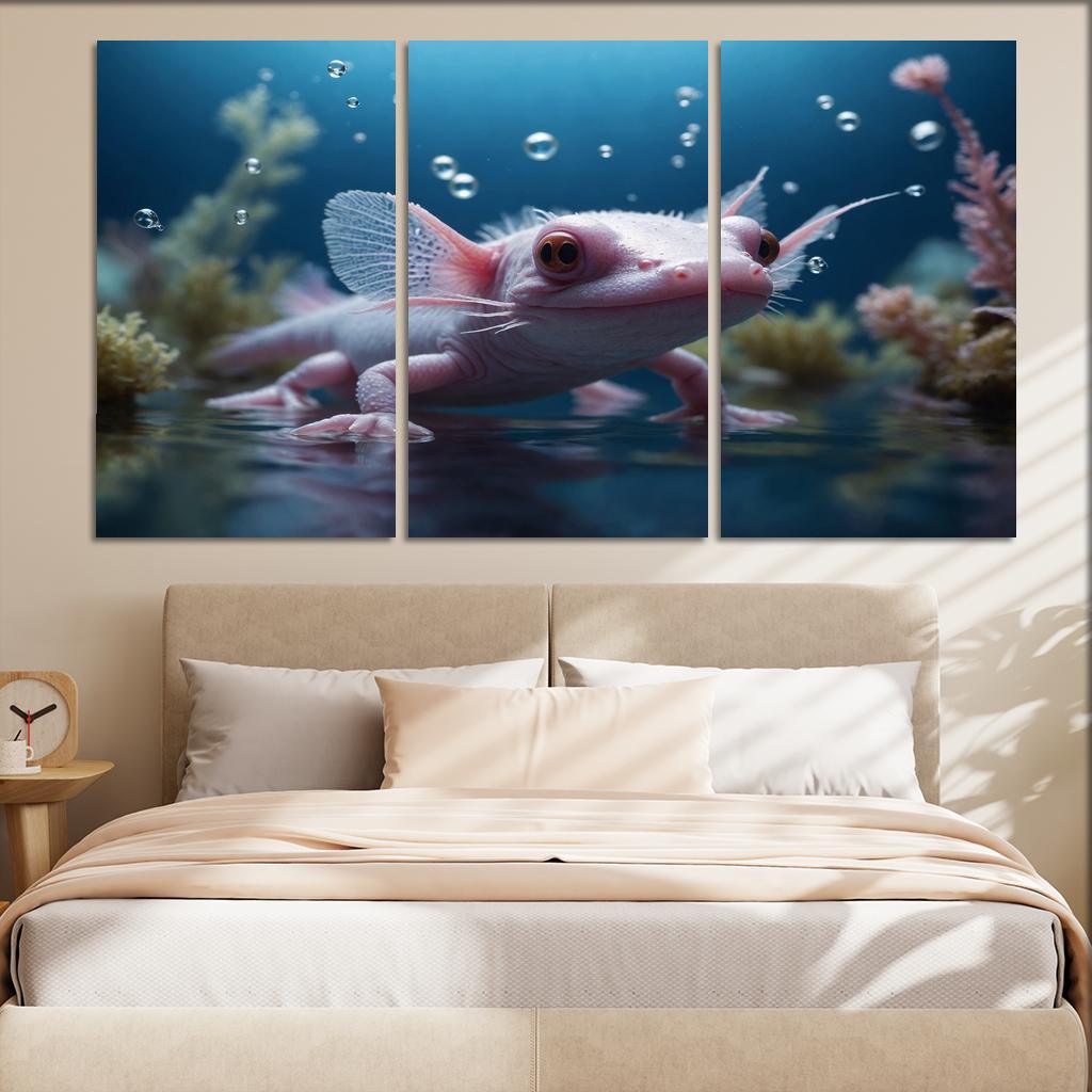 The Fascinating Axolotl Multi-panel Paintings
