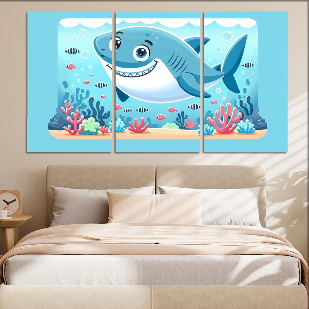 Silly Shark Modern Paintings Frame