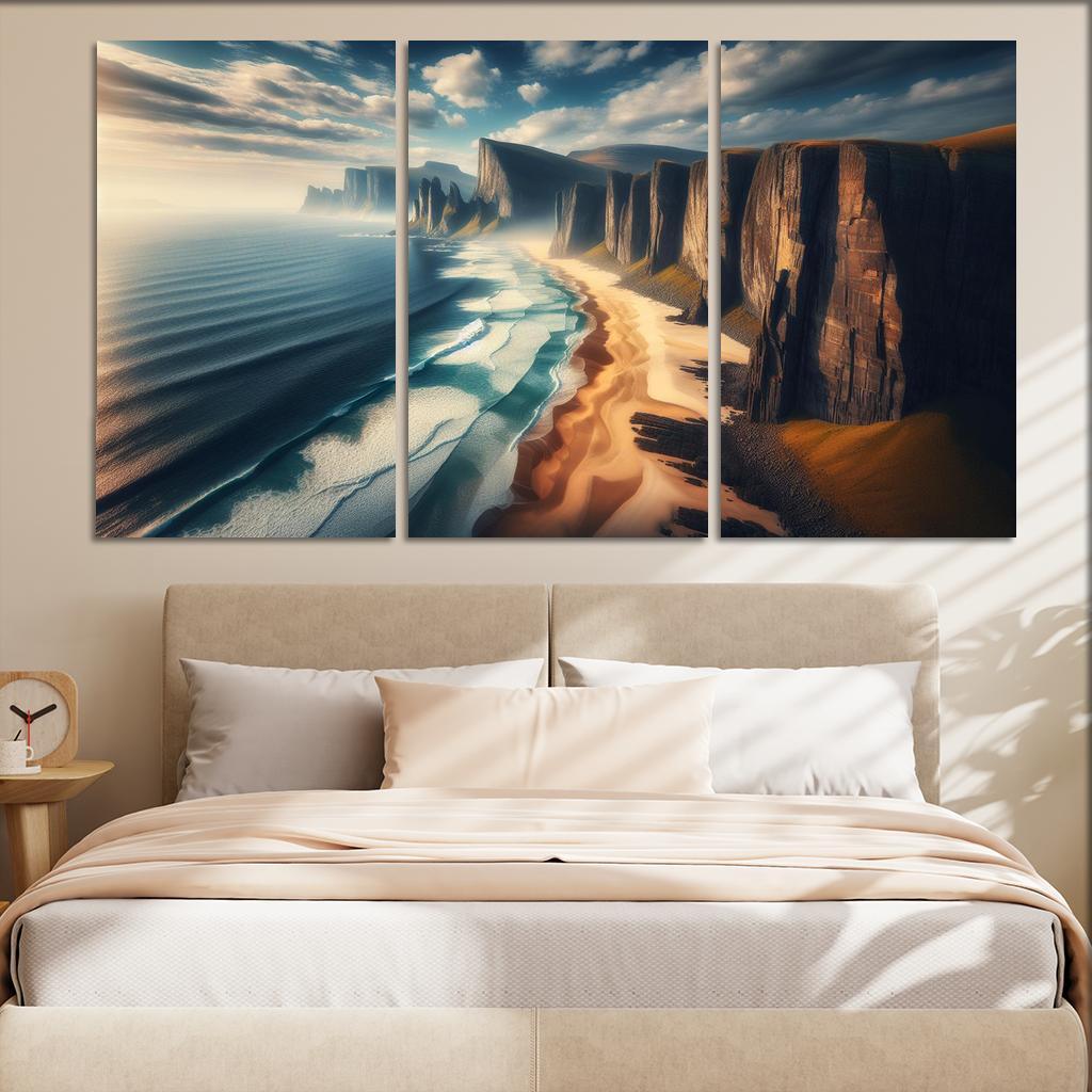 Clifftop View Beach Custom Paintings Frame