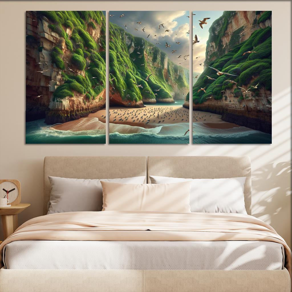 Eagle Nest Cove Scenic Birdwatching Spot Oil Paintings Frame