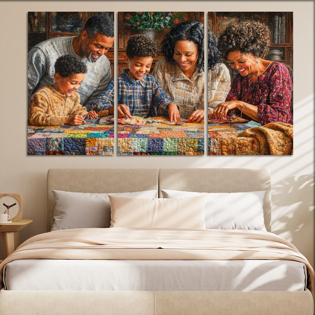 A Quilt Of Memories Stitched With Love Modern Paintings Frame