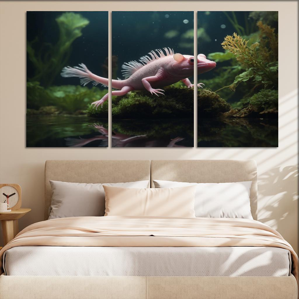 The Mysterious Axolotl Nature's Living Fossil Framed Paintings