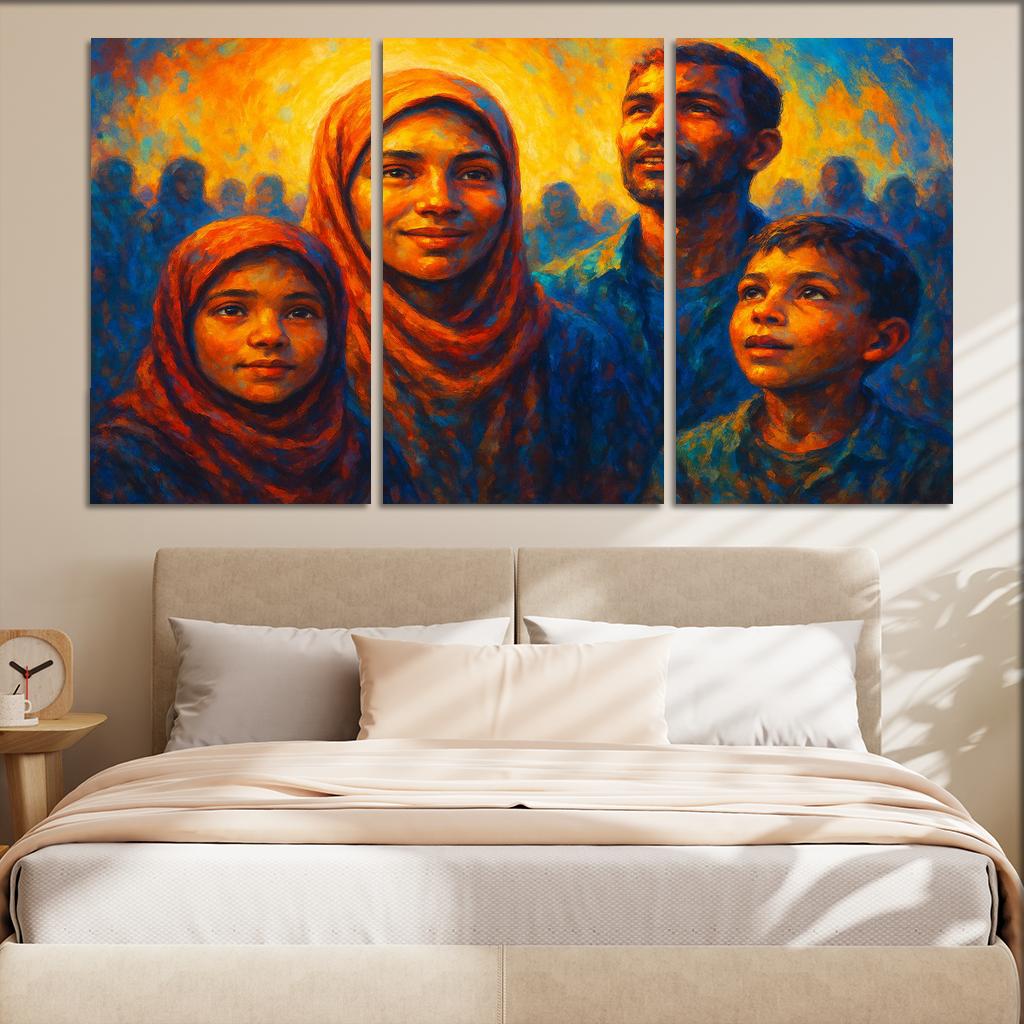Luminescence Of Hope In Refugee Art Canvas Paintings Frame
