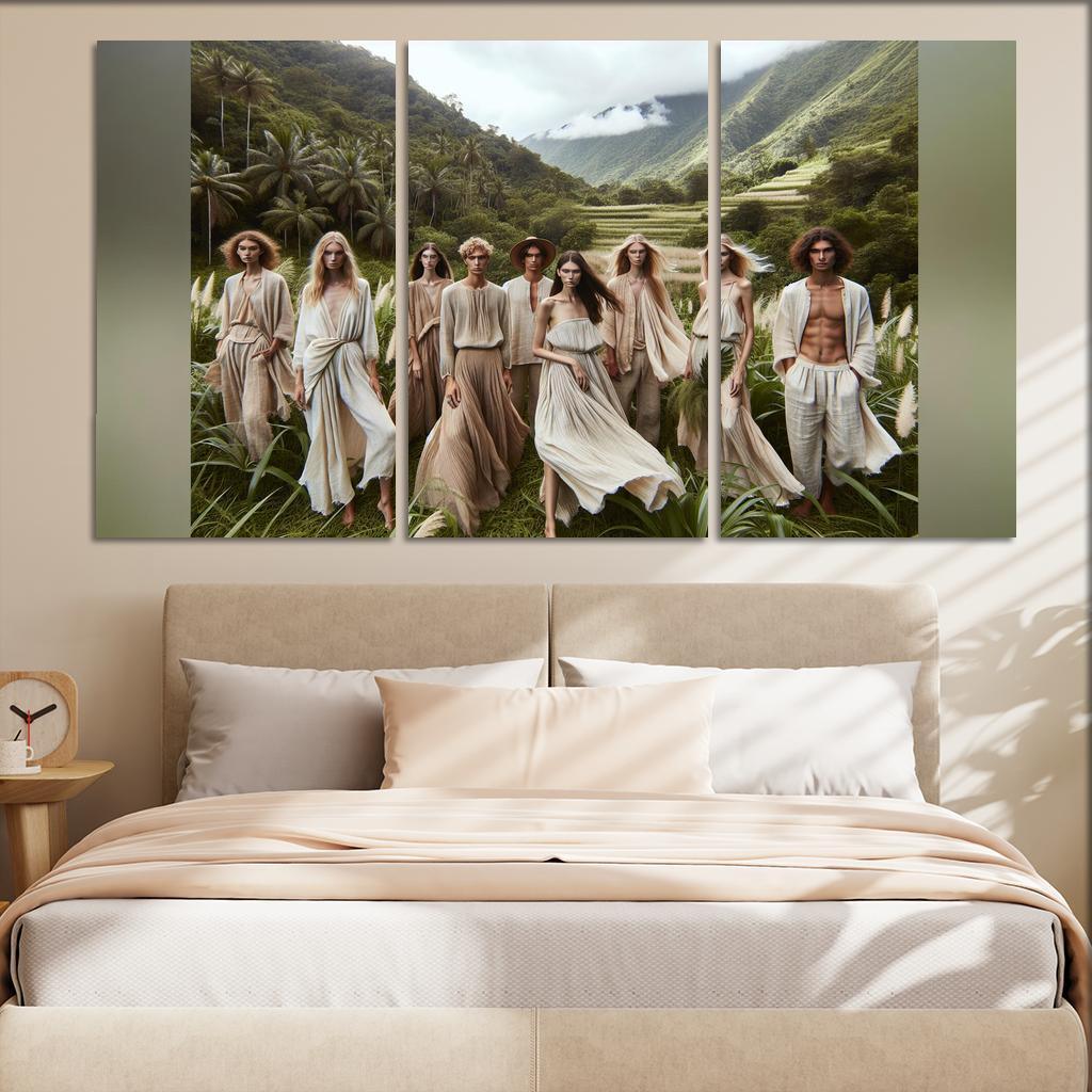 Natural Textures Embracing Imperfection 3 Piece HD Canvas Wall Art-Original Frame