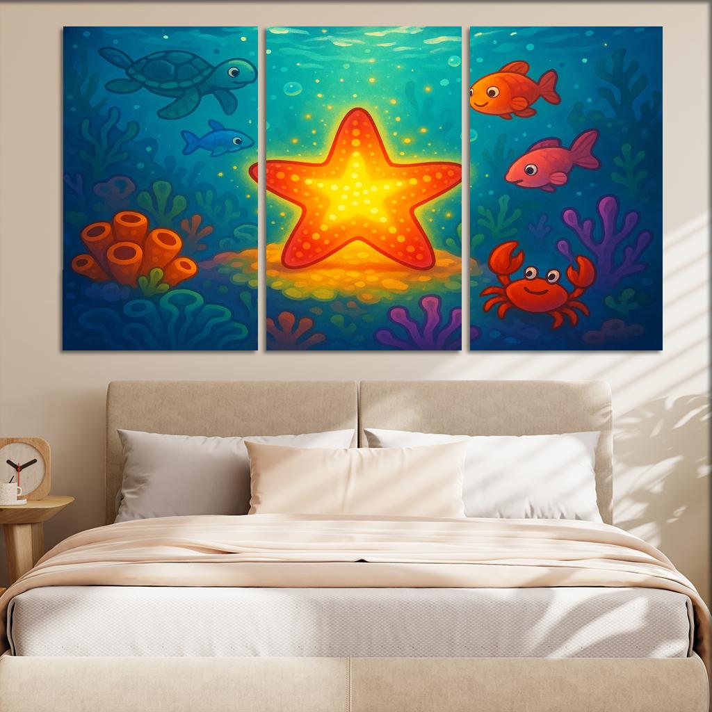 Sparkling Starfish Journey Premium Artwork Frames