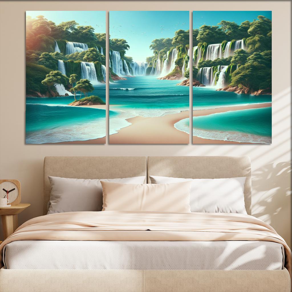Secret Waterfalls Beach A Hidden Oasis Canvas Paintings Frame