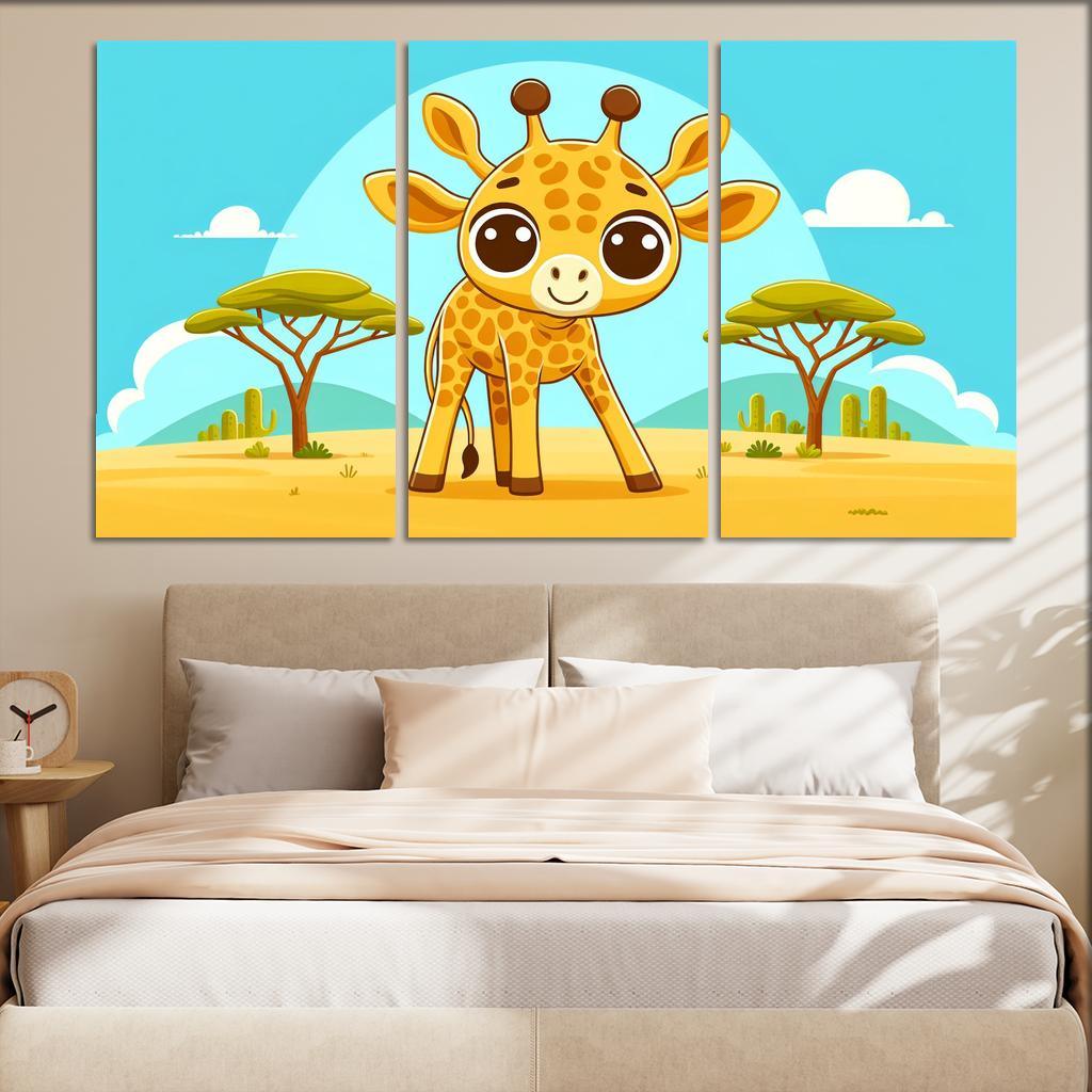 Friendly Giraffe Modern Paintings Frame