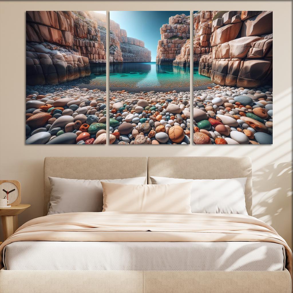 Pebble Beach Cove Unique Geological Marvel Custom Paintings Frame