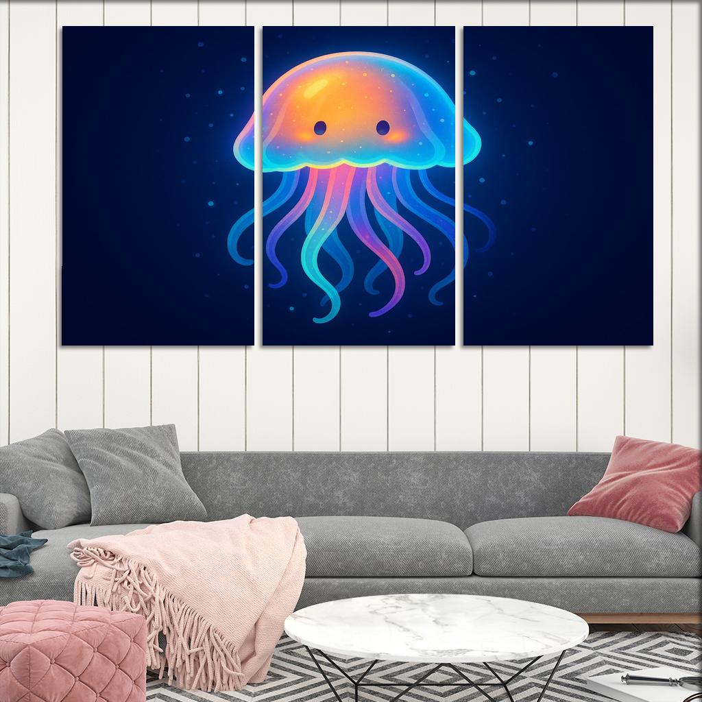 Gentle Jellyfish Glow Premium Artwork Frames