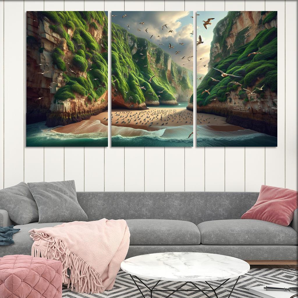 Eagle Nest Cove Scenic Birdwatching Spot Oil Paintings Frame