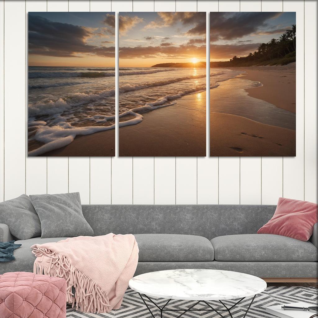 The Golden Shores Of Sunset Beach Art Trends