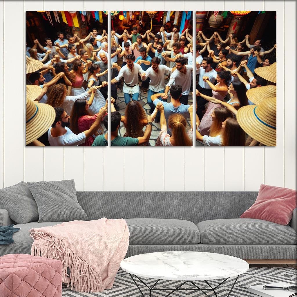 Zorba Dance The Joy Of Greek Culture Modern Paintings Frame
