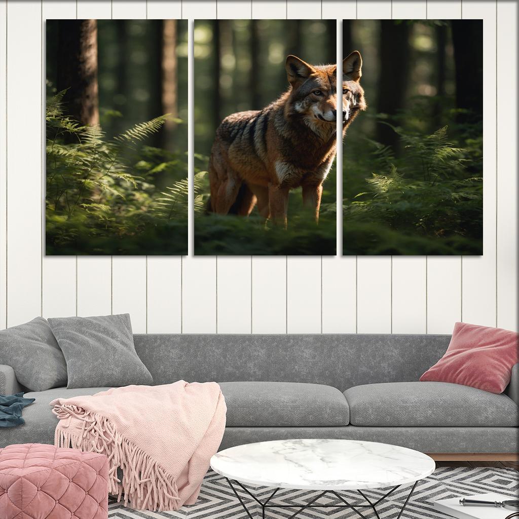 The Enigmatic Red Wolf In The Eastern Forests Framed Paintings