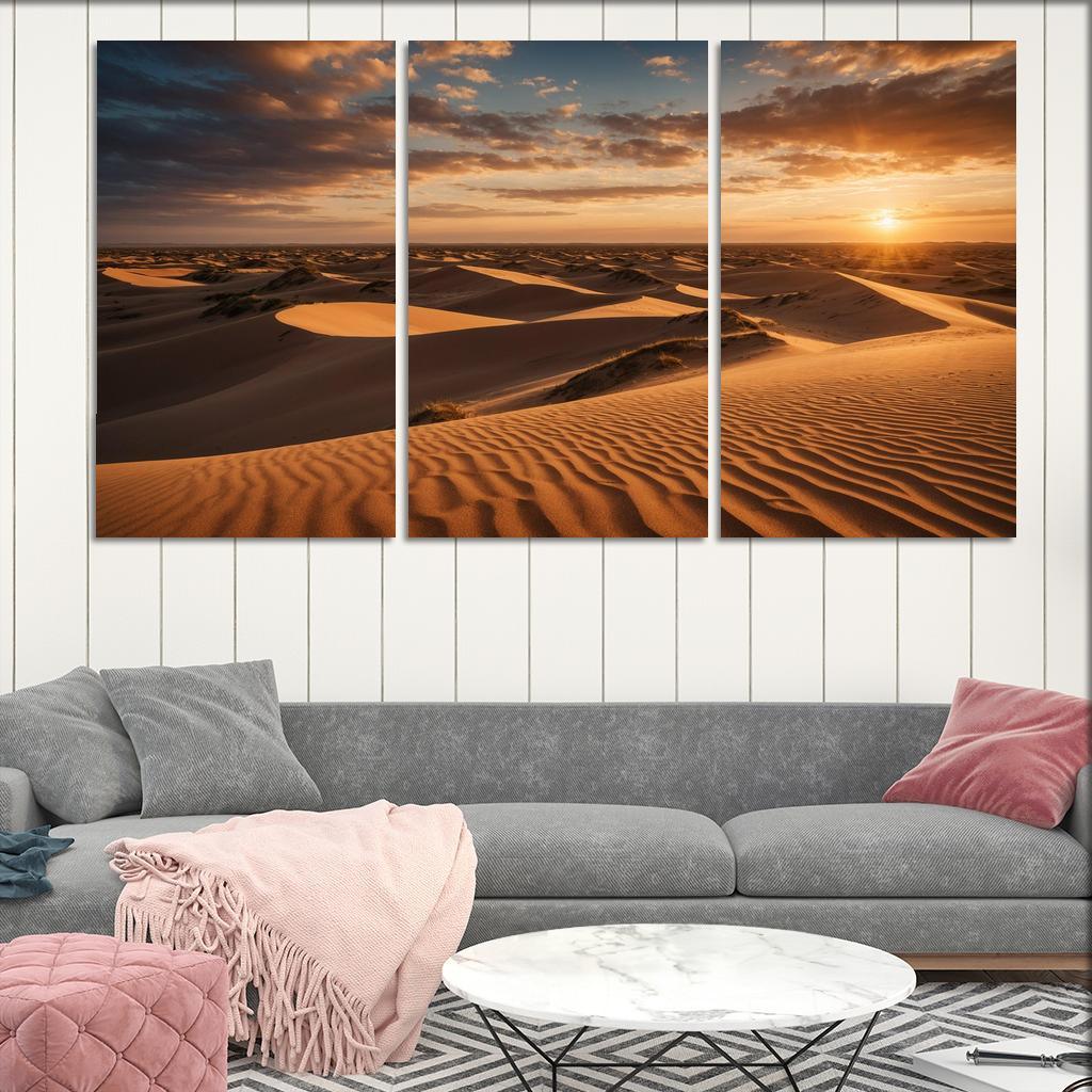 The Radiant Dunes Of Amber Sands Modern Paintings Frame