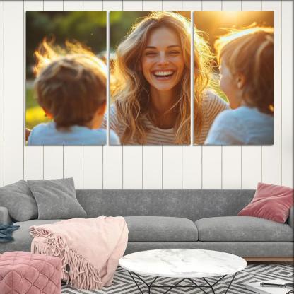 Radiant Smiles The Joy Of Motherhood Custom Paintings Frame