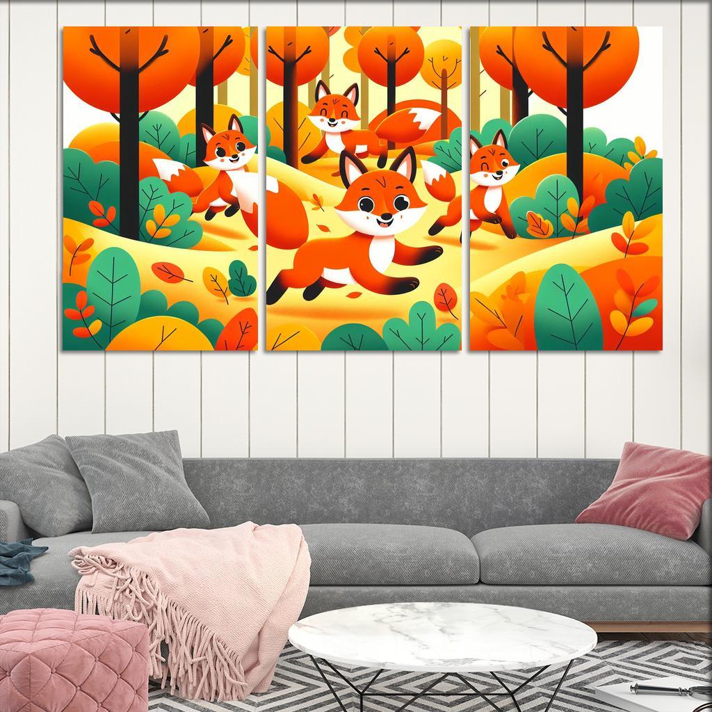 Fantastic Foxes - Forest Friends Framed Paintings