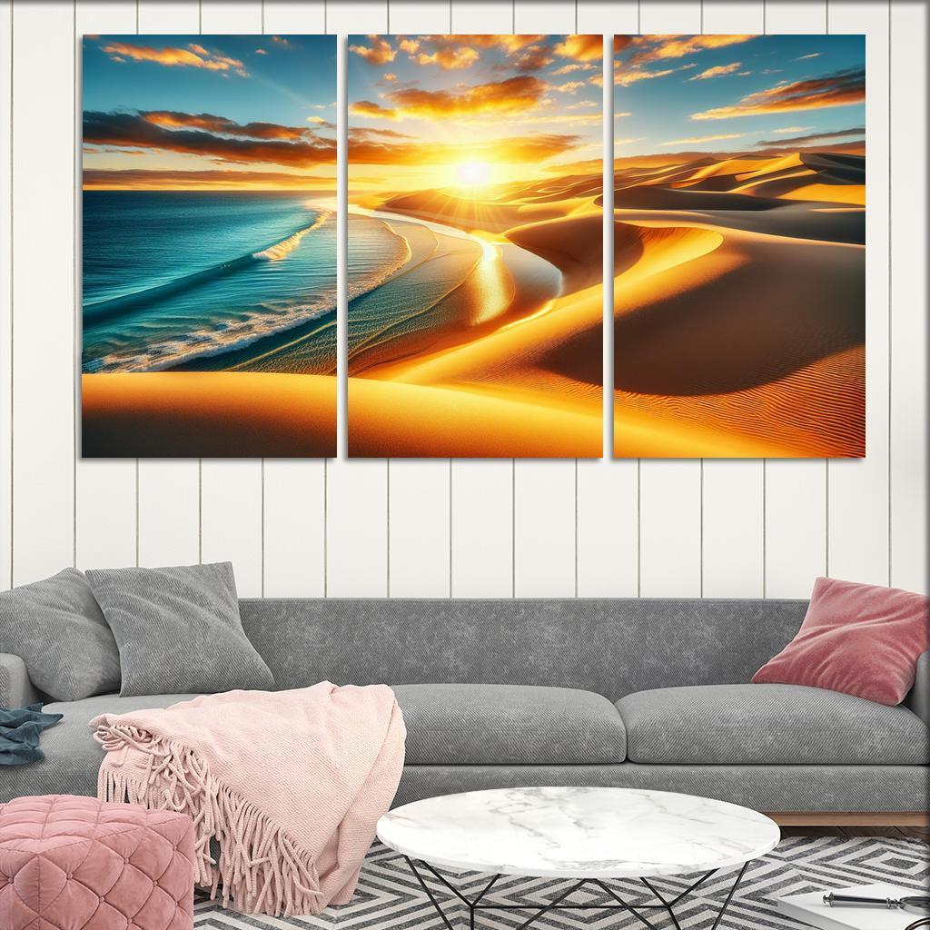Harmonic Dunes Beach Modern Paintings Frame