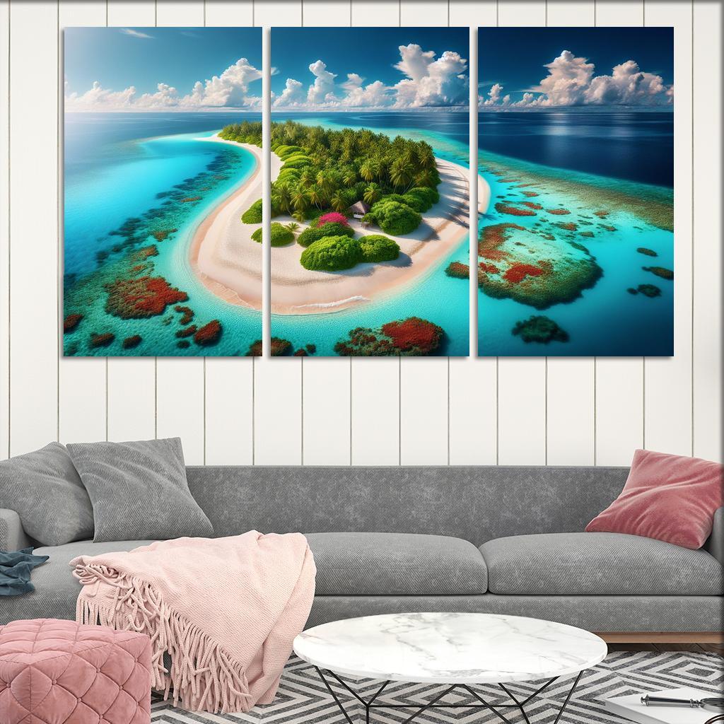 Island Escape Tropical Island Adventure Premium Artwork Frames