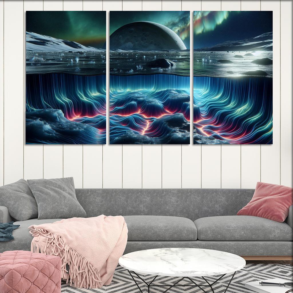 Exploring The Moon's Hidden Ocean Abstract Paintings Frame