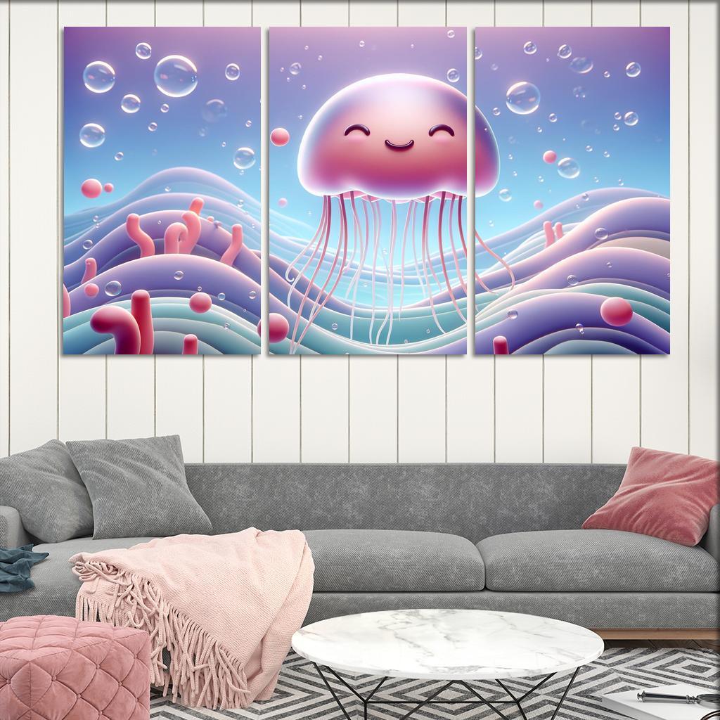 Joyful Jellyfish - Ocean Fun Framed Paintings