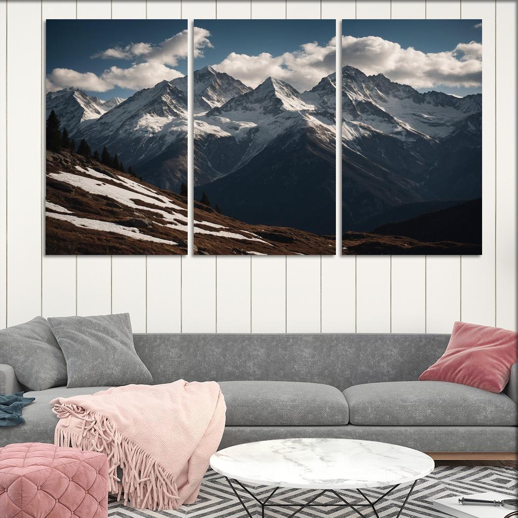 The Majestic Echo Of Rocky Mountains Oil Paintings Frame