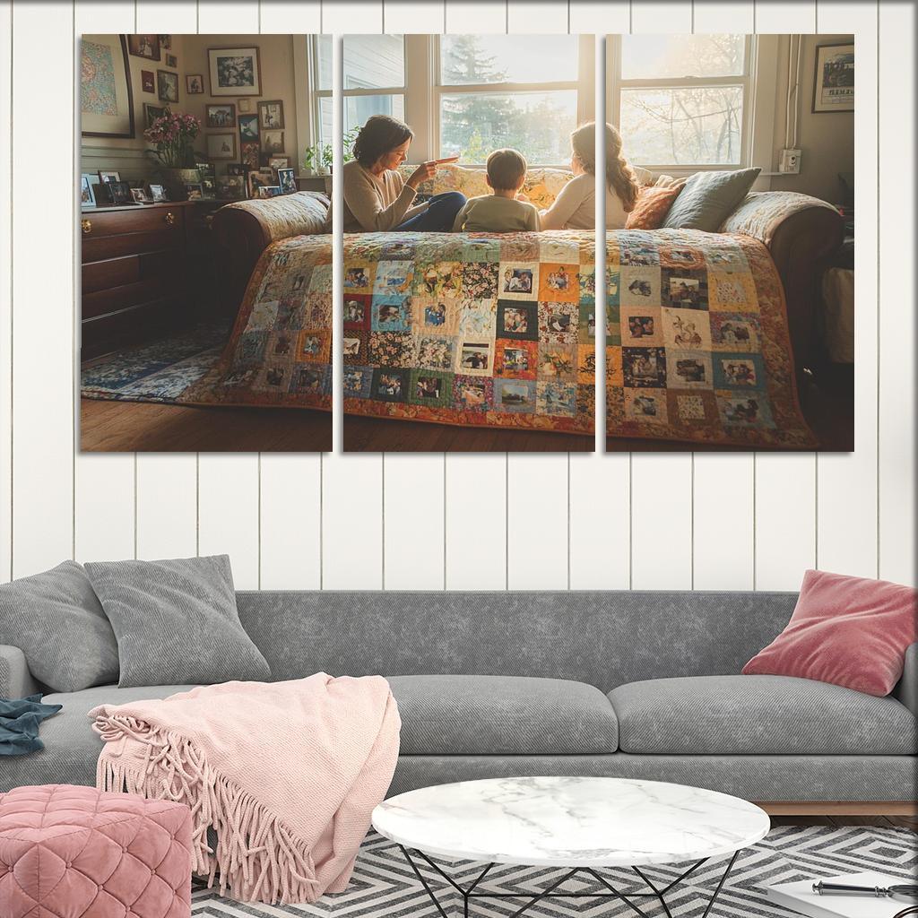 The Quilt Of Love Stitched Memories Custom Paintings Frame