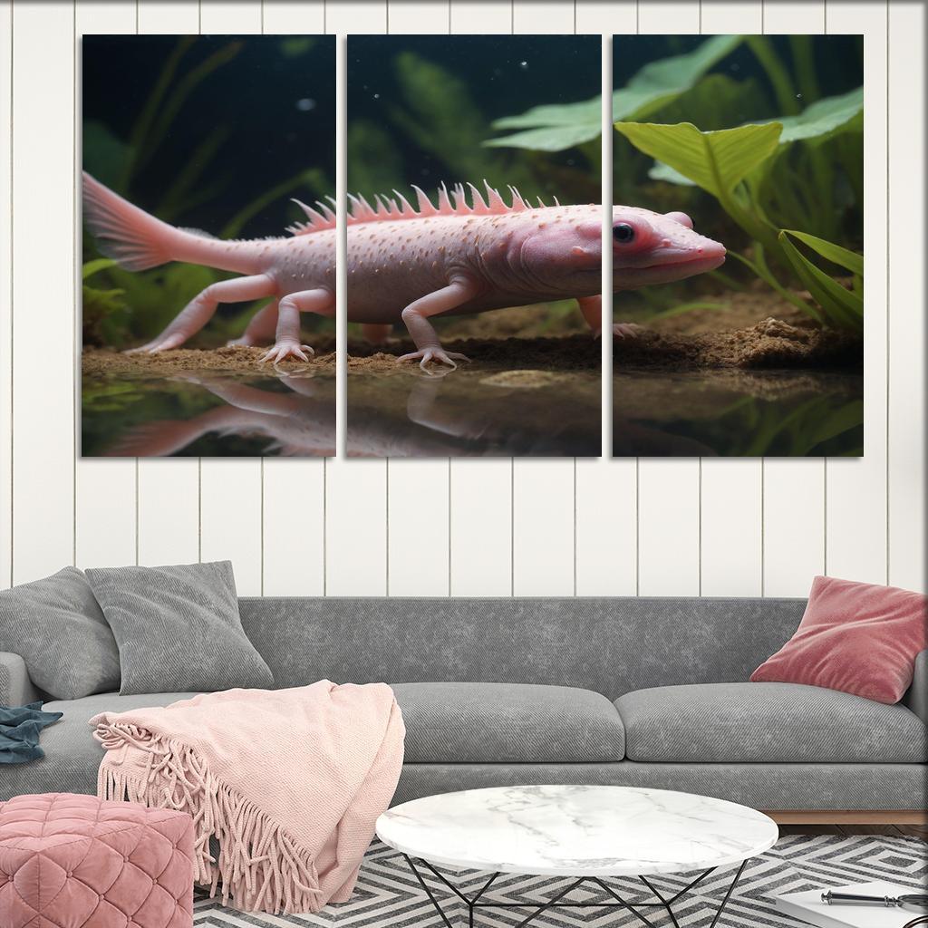 The Mysterious Axolotl The Water Monster Of Mexico Canvas Paintings Frame