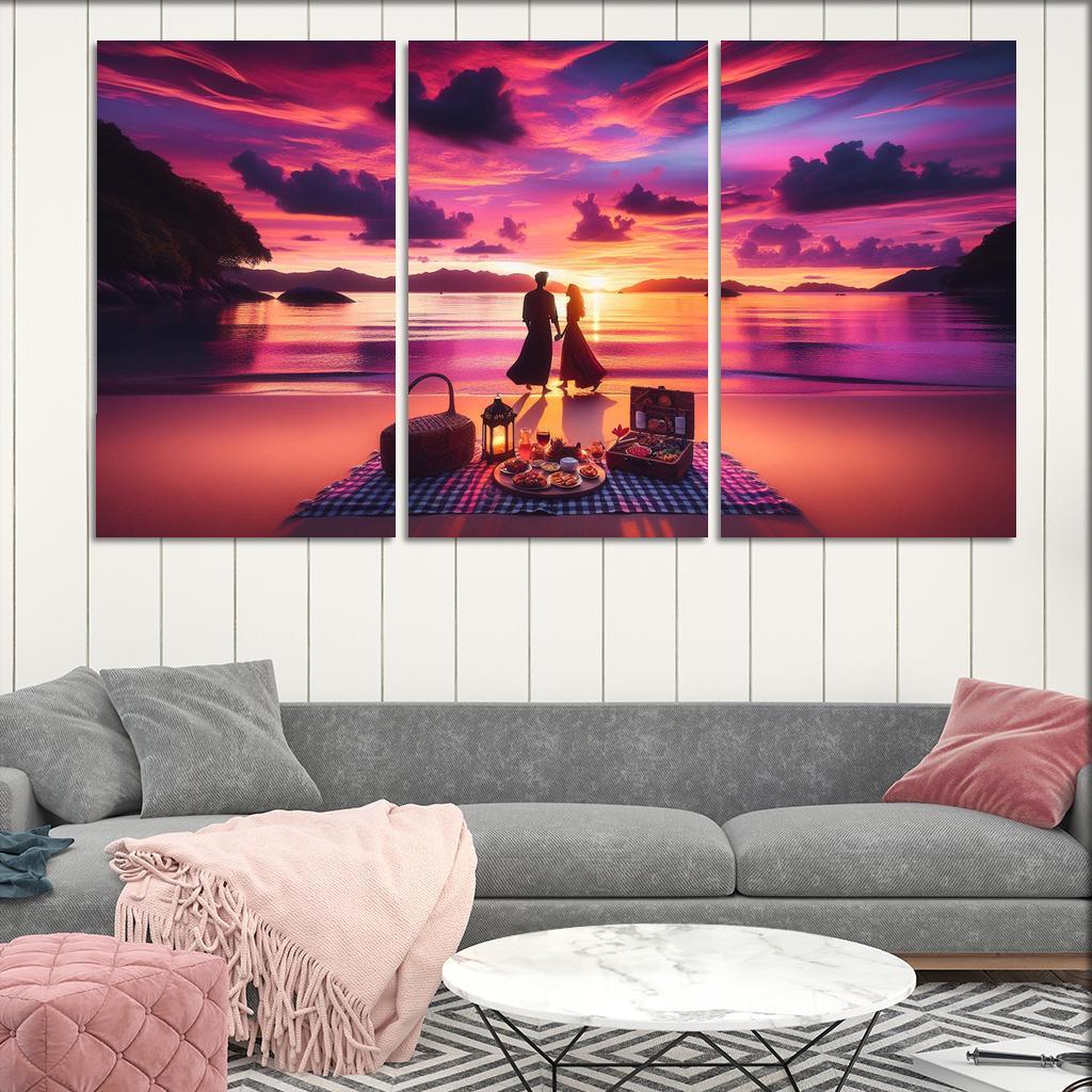 Sunset Vista Romantic Getaway Modern Paintings Frame
