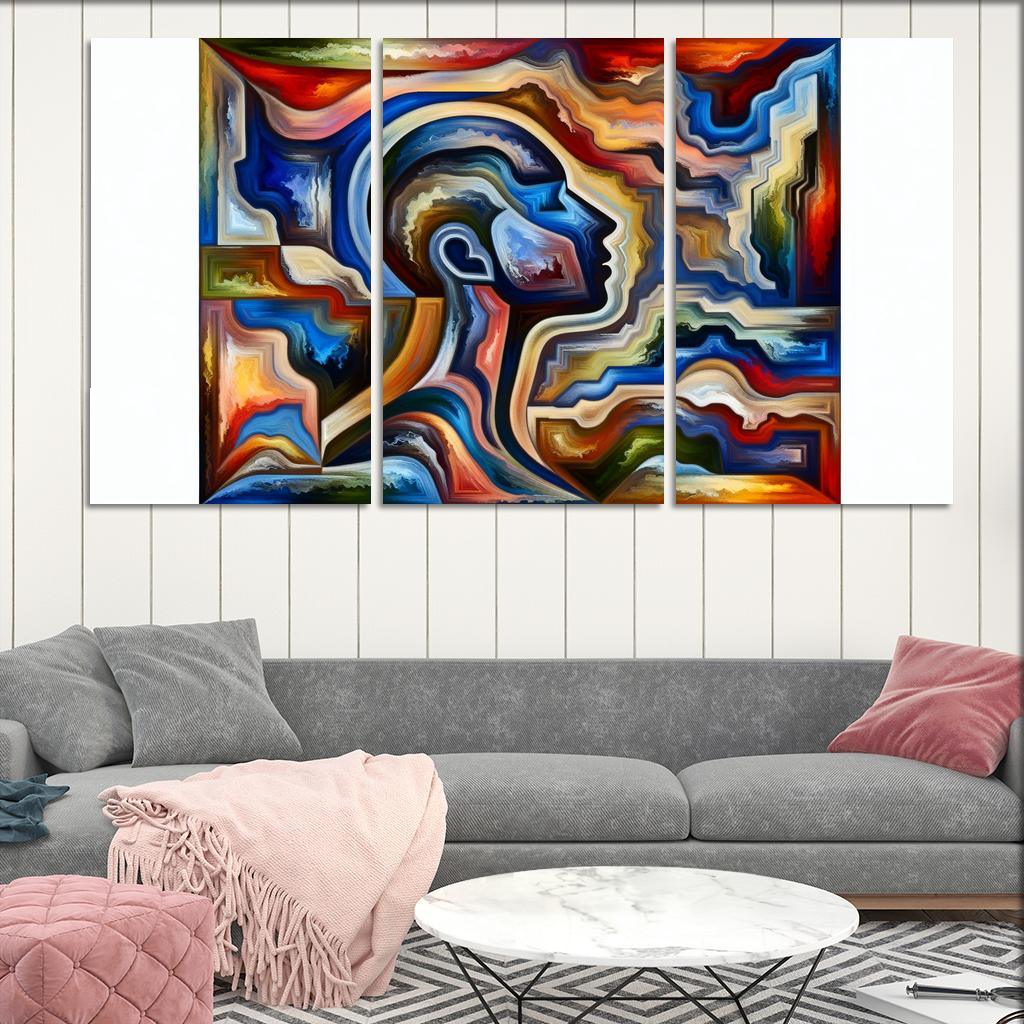 Invisible Battles Advocating for Chronic Illness Awareness 3 Piece HD Canvas Wall Art-Original Frame