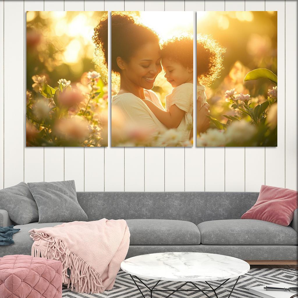A Mothers Embrace The Essence Of Safety Custom Paintings Frame