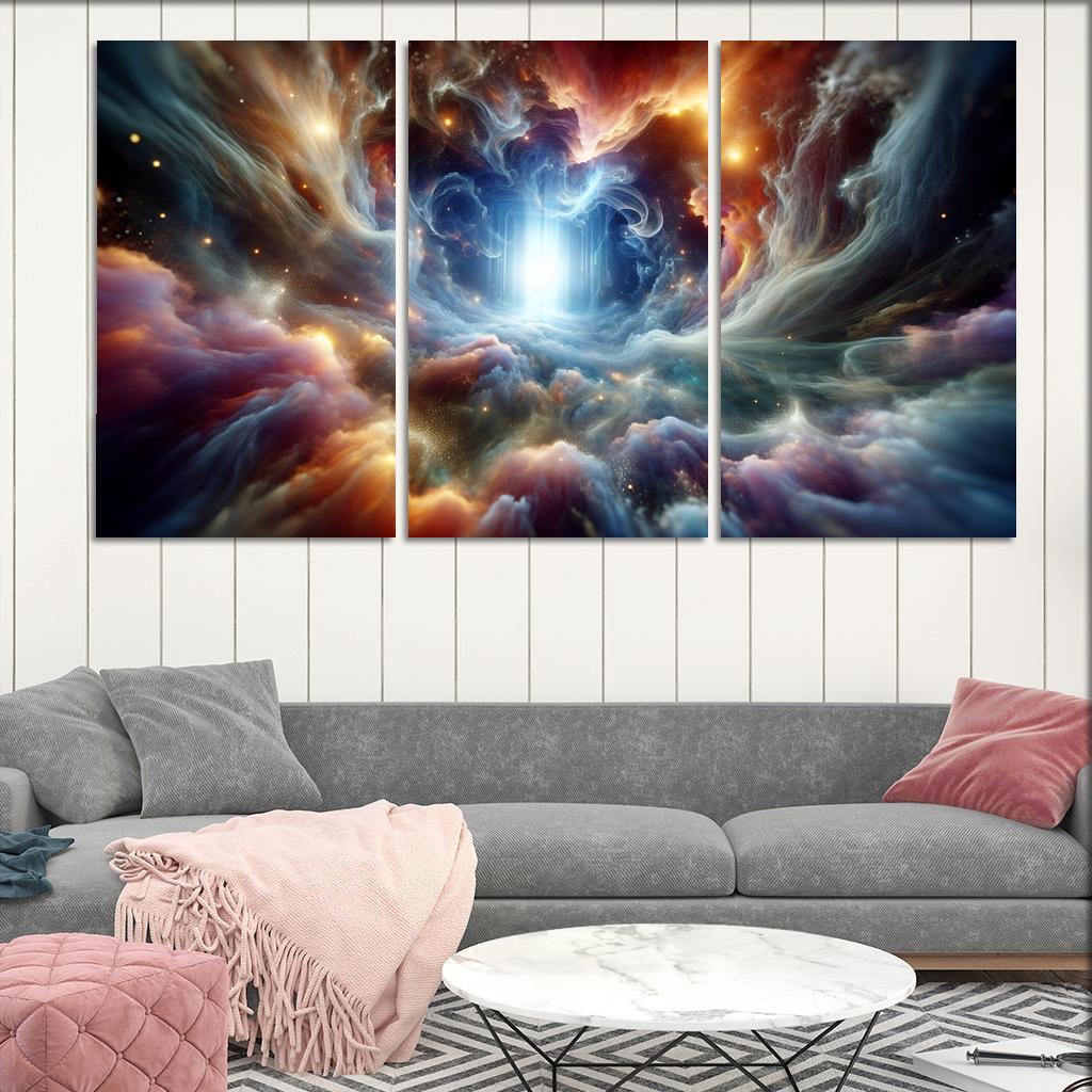 The Spectral Rift 3 Piece HD Canvas Wall Art-Original Frame